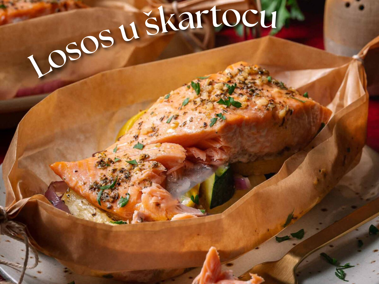 Losos u škartocu u restoranu Tanier